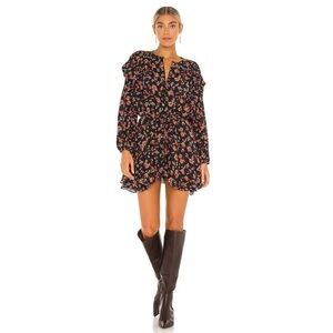 Free People Flower Fields Mini Dress in Dark Combo NWT